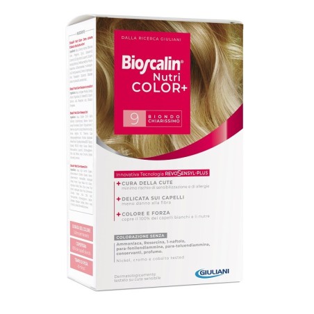 Bioscalin Nutricolor Plus 9 Biondo Chiarissimo Tinta permanente per capelli Bioscalin Nutricolor Plus 9 Biondo Chiarissimo Tinta permanente per capelli
