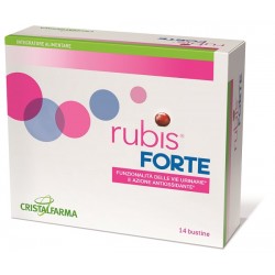 Cristalfarma Rubis Forte integratore per alte e basse vie urinarie 14 bustine
