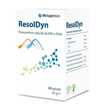 Metagenics ResolDyn integratore con omega-3 EPA DHA 60 gellule Metagenics ResolDyn integratore con omega-3 EPA DHA 60 gellule