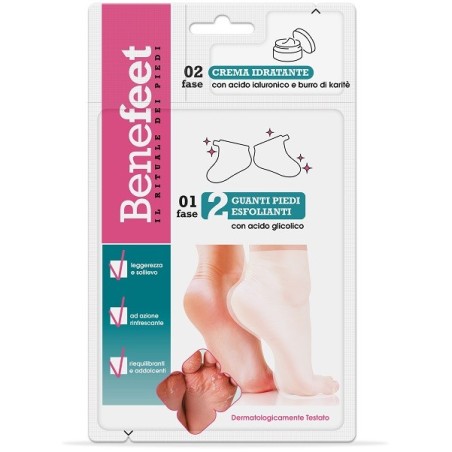 Benefeet Guanto esfoliante per i piedi con acido glicolico 2 pezzi Benefeet Guanto esfoliante per i piedi con acido glicolico 2 pezzi