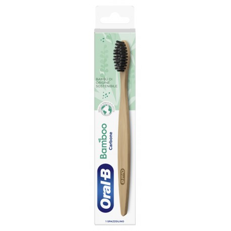 Oral B Bamboo Spazzolino manuale con setole ondulate infuse al carbone 1 pezzo