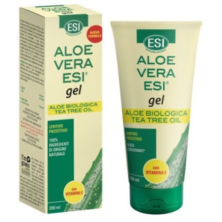 Esi Aloe Vera bio gel con vitamina E + tea tree lenitiva pelle secca 200 ml Esi Aloe Vera bio gel con vitamina E + tea tree lenitiva pelle secca 200 ml