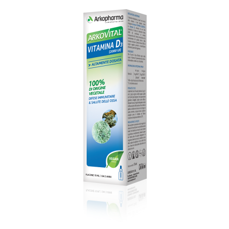 Arkofarm Arkovital Vitamina D3 2000 UI integratore per ossa in gocce 15 ml Arkofarm Arkovital Vitamina D3 2000 UI integratore per ossa in gocce 15 ml