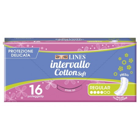 Lines Intervallo Cotton Soft Fresh traspirante floreale 16 proteggislip distesi