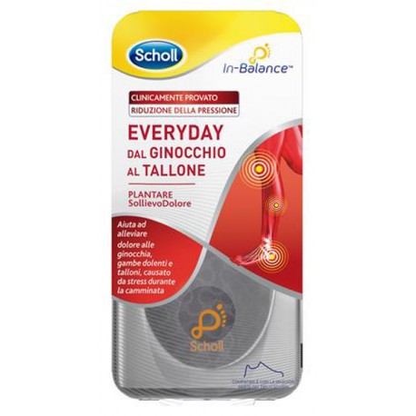 Scholl In-Balance Everyday soletta sollievo dal dolore dal ginocchio al tallone taglia M 40-42