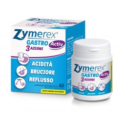 Zymerex Gastro Activ 3 Azioni acidità bruciore di stomaco reflusso 40 compresse masticabili