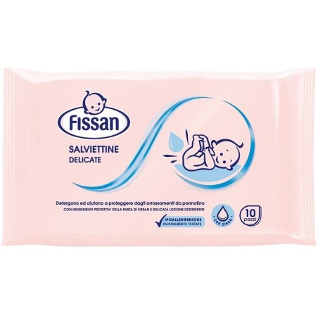 Fissan Salviette da Viaggio delicate prevenzione arrossamenti da pannolino 10 pezzi Fissan Salviette da Viaggio delicate prevenzione arrossamenti da pannolino 10 pezzi