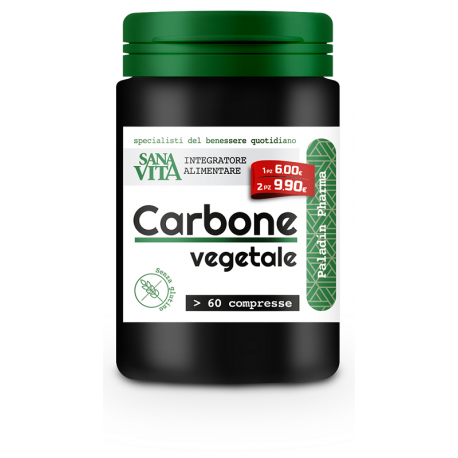 Sanavita Carbone Vegetale Integratore per Gonfiore Addominale 60 compresse