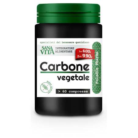 Sanavita Carbone Vegetale Integratore per Gonfiore Addominale 60 compresse Sanavita Carbone Vegetale Integratore per Gonfiore Addominale 60 compresse