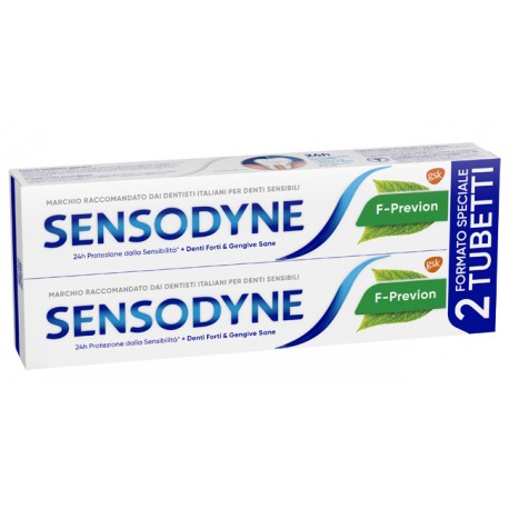 Sensodyne F-Previon Dentifricio per Denti Densibili 2x75ml