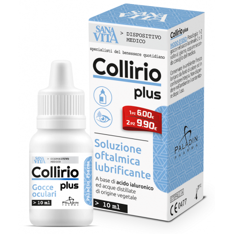 Sanavita Collirio Plus soluzione oftalmica lubrificante con acido ialuronico 10 ml