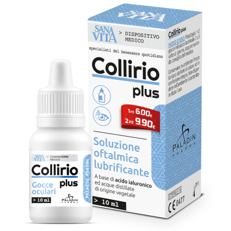 Sanavita Collirio Plus soluzione oftalmica lubrificante con acido ialuronico 10 ml Sanavita Collirio Plus soluzione oftalmica lubrificante con acido ialuronico 10 ml
