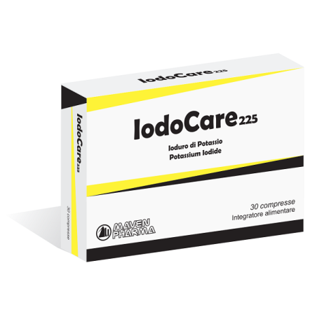 IodoCare 225 Ioduro di Potassio Integratore per la Tiroide 30 compresse IodoCare 225 Ioduro di Potassio Integratore per la Tiroide 30 compresse