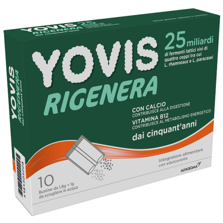 Alfasigma Yovis Rigenera 50+ integratore di fermenti lattici 10 bustine Alfasigma Yovis Rigenera 50+ integratore di fermenti lattici 10 bustine