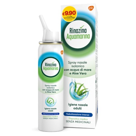 Rinazina Aquamarina Nebulizzazione intensa spray nasale lenitivo idratante 100 ml Rinazina Aquamarina Nebulizzazione intensa spray nasale lenitivo idratante 100 ml