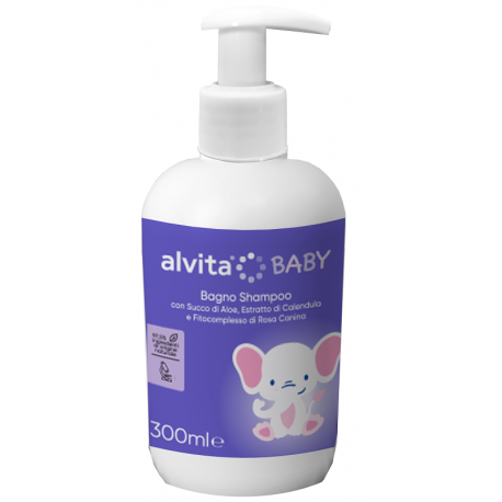 Alvita Baby Bagno Shampoo detergente corpo e capelli bambini neonati 300 ml