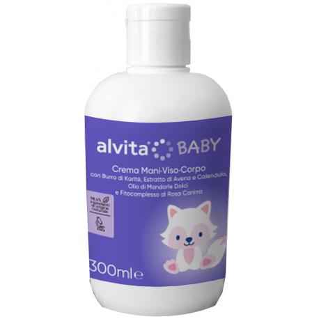 Alvita Baby Crema mani viso corpo per neonati e bambini 300 ml Alvita Baby Crema mani viso corpo per neonati e bambini 300 ml