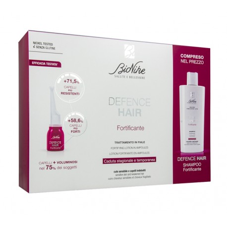 Bionike Defence Hair trattamento fortificante in fiale contro la caduta dei capelli 21 fiale + shampoo