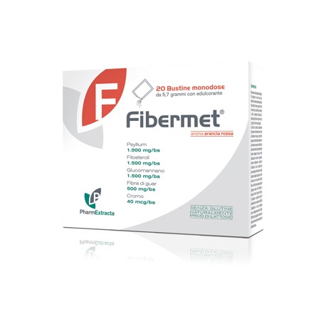 Pharmextracta Fibermet integratore dimagrante per dieta ipocalorica 20 bustine