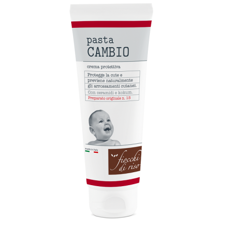 Fiocchi Di Riso Pasta Protettiva effetto barriera per il cambio pannolino 100 ml Fiocchi Di Riso Pasta Protettiva effetto barriera per il cambio pannolino 100 ml