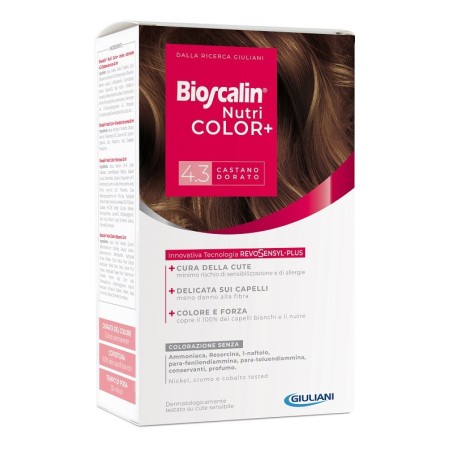 Bioscalin Nutricolor Plus 4,3 Castano Dorato Colorazione permanente per capelli Bioscalin Nutricolor Plus 4,3 Castano Dorato Colorazione permanente per capelli
