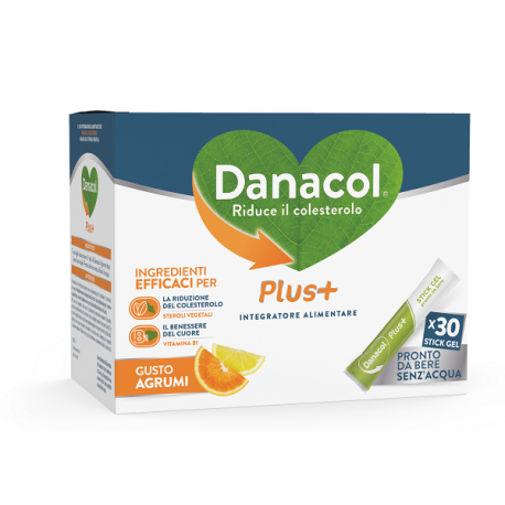 Danacul Plus+ integratore per il colesterolo 30 stickgel gusto agrumi