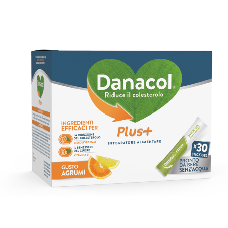 Danacul Plus+ integratore per il colesterolo 30 stickgel gusto agrumi Danacul Plus+ integratore per il colesterolo 30 stickgel gusto agrumi