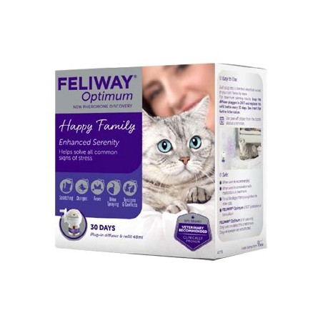 Feliway Optimum Diffusore + Ricarica con feromoni per serenità del gatto 48 ml Feliway Optimum Diffusore + Ricarica con feromoni per serenità del gatto 48 ml