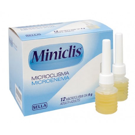 Sella Miniclis Adulti Evacuante lassativo per adulti 9 g 12 microclismi