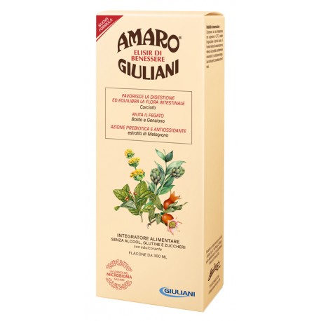 Amaro Giuliani Elisir di Benessere Integratore per Tratto Gastro-Intestinale 300mlale 300 ml