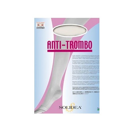 Solidea Antitrombo 1 paio di calze bianche a compressione per prevenzione della trombosi