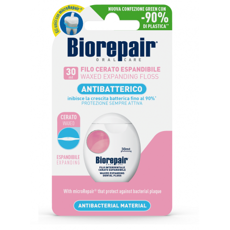 Biorepair Oral Care Antibatterico Filo interdentale cerato espandibile 30 metri