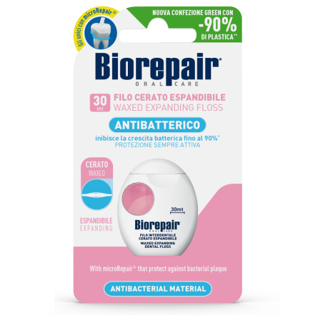 Biorepair Oral Care Antibatterico Filo interdentale cerato espandibile  30 metri