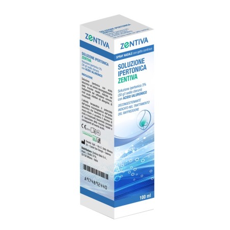 Zentiva Soluzione Ipertonica spray nasale con acido ialuronico decongestionante 100 ml Zentiva Soluzione Ipertonica spray nasale con acido ialuronico decongestionante 100 ml