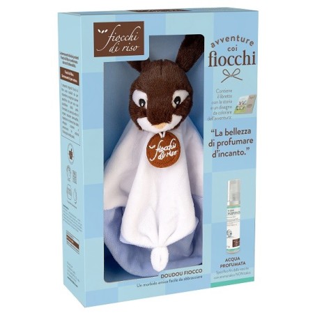 Fiocchi di Riso Cofanetto Avventure Acqua profumata + doudou azzurro Fiocchi di Riso Cofanetto Avventure Acqua profumata + doudou azzurro