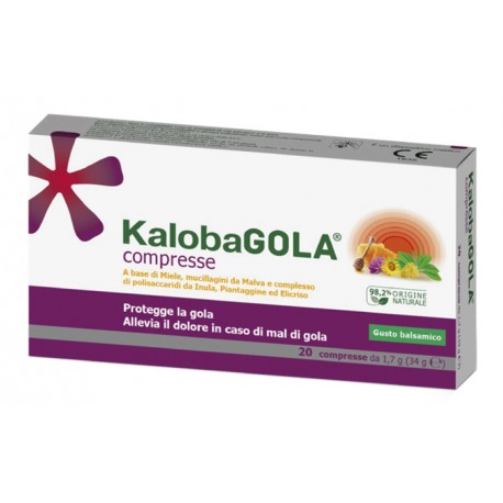 KalobaGOLA Pastiglie Gusto Balsamico contro il Mal di gola 20 compresse