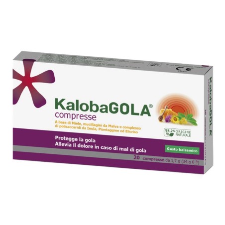 KalobaGOLA Pastiglie Gusto Balsamico contro il Mal di gola 20 compresse KalobaGOLA Pastiglie Gusto Balsamico contro il Mal di gola 20 compresse