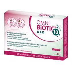 Omni Biotic 10 AAD integratore per equilibrio della flora intestinale dopo antibiotico 10 bustine