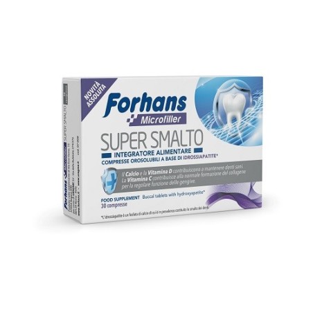 Forhans Microfiller Super Smalto integratore per denti e gengive 30 compresse Orosolubili Forhans Microfiller Super Smalto integratore per denti e gengive 30 compresse Orosolubili