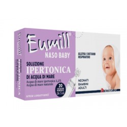 Eumill Naso Baby Soluzione Ipertonica per alleviare i disturbi respiratori dei bambini 20 contenitori monodose