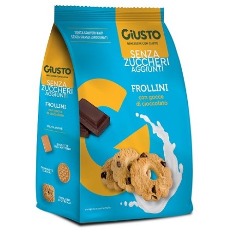 Giusto Senza Zucchero Frollini con gocce di cioccolato 350 ml Giusto Senza Zucchero Frollini con gocce di cioccolato 350 ml