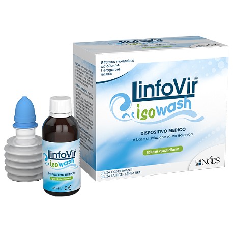 Noos Linfovir Isowash spray per igienizzante lubrificante fosse nasali 8 flaconi da 60 ml