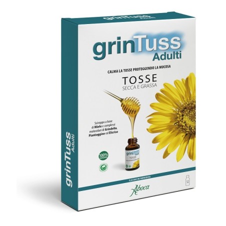 Aboca Grintuss Adulti Sciroppo per tosse secca e grassa 12 fflaconcini Aboca Grintuss Adulti Sciroppo per tosse secca e grassa 12 fflaconcini