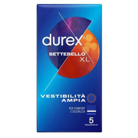 Durex Settebello Extralarge profilattico vestibilità ampia 5 pezzi Durex Settebello Extralarge profilattico vestibilità ampia 5 pezzi