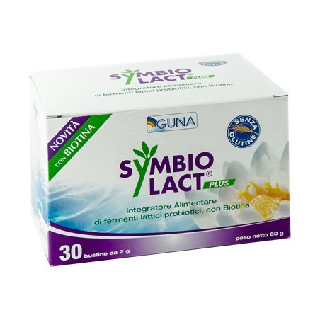 Guna Symbiolact Plus integratore di fermenti lattici probiotici 30 buste 2 g Guna Symbiolact Plus integratore di fermenti lattici probiotici 30 buste 2 g