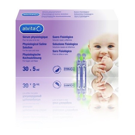 Alvita Soluzione Fisiologica ipoallergenica per naso e occhi di neonati bambini adulti 30 fiale