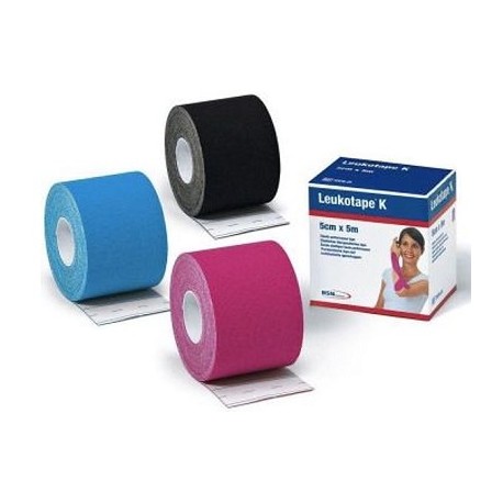 Essity Italy Benda Adesiva Leukotape K Per Taping Fisioterapico Larghezza 5 Cm Lunghezza 5 M Colore Azzurro In Rotolo