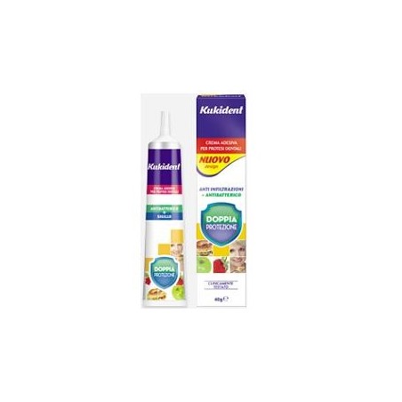 Kukident Doppia Protezione adesivo antibatterico per dentiera 40g Kukident Doppia Protezione adesivo antibatterico per dentiera 40g