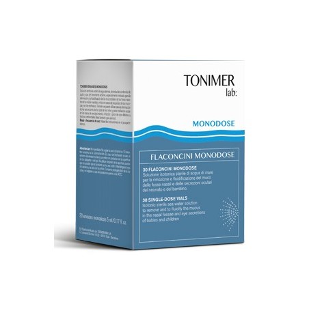 Tonimer Lab flaconcini monodose di soluzione isotonica sterile per igiene nasale 12 x 5 ml Tonimer Lab flaconcini monodose di soluzione isotonica sterile per igiene nasale 12 x 5 ml