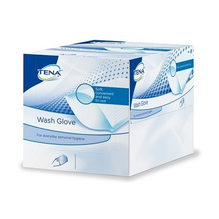 Tena Wash Glove guanto monouso per igiene pelli mature e delicate 50 pezzi Tena Wash Glove guanto monouso per igiene pelli mature e delicate 50 pezzi